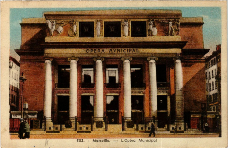 Carte postale ancienne Marseille l'Opera Municipal à Marseille