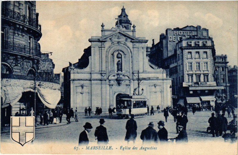 Carte postale ancienne Marseille Eglise des Augustins à Marseille