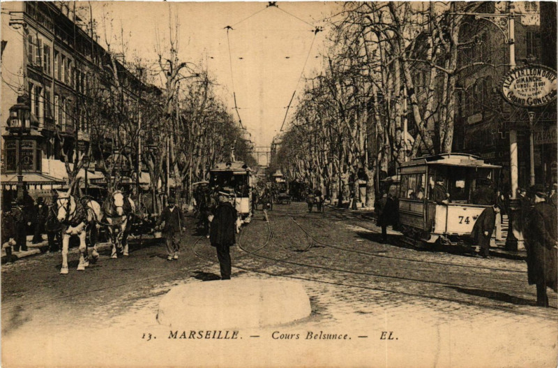 Carte postale ancienne Marseille Cours Belsunce à Marseille