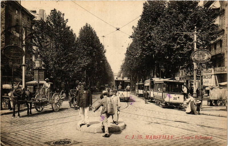 Carte postale ancienne Marseille Cours Belsunce à Marseille