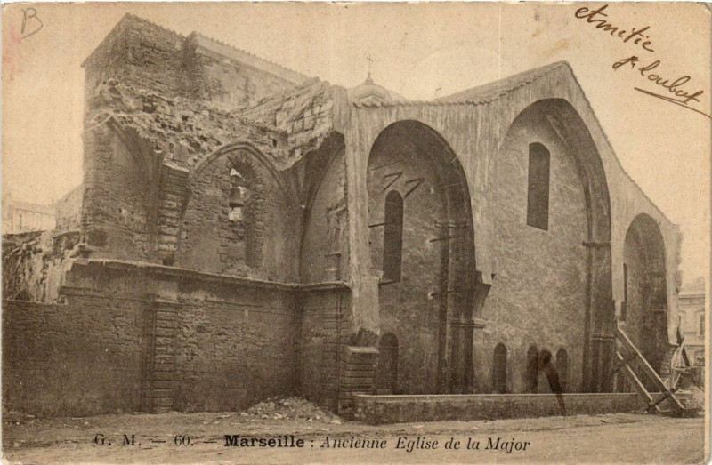 Carte postale ancienne Marseille Ancienne Eglise de la Major à Marseille