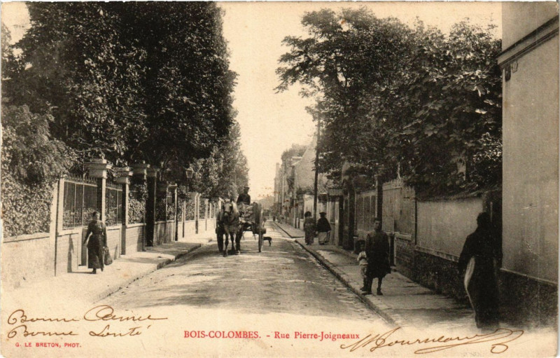 Carte postale ancienne Bois-Colombes Rue Pierre Joigneaux à Bois-Colombes