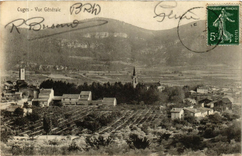 Carte postale ancienne Cuges Vue générale
