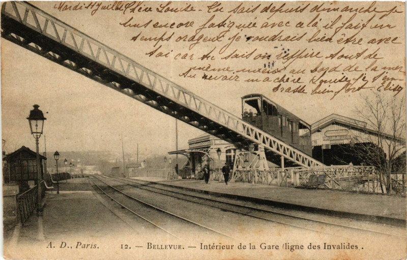 Carte postale ancienne Bellevue Intérieur de la Gare