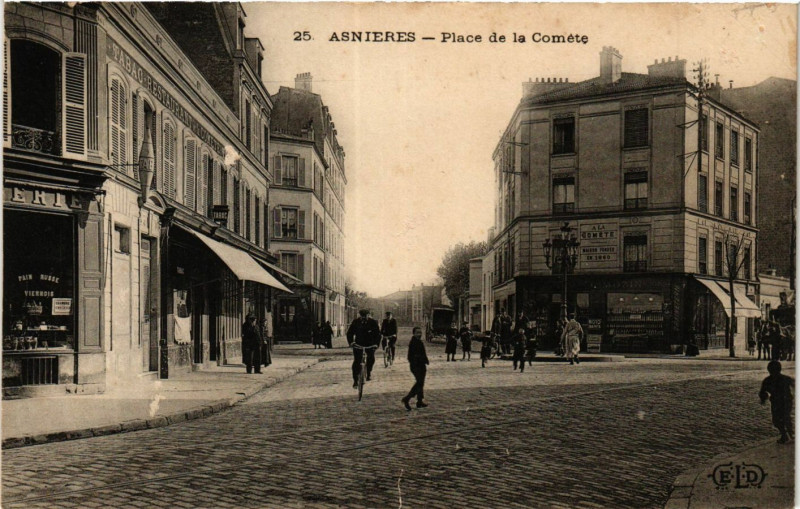 Carte postale ancienne Asnieres Place de la Cométe