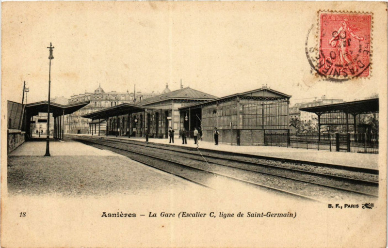 Carte postale ancienne Asnieres La Gare