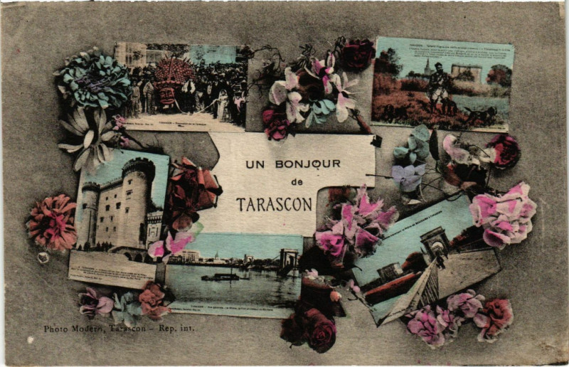 Carte postale ancienne Tarascon Un Bonjour de Tarascon à Tarascon