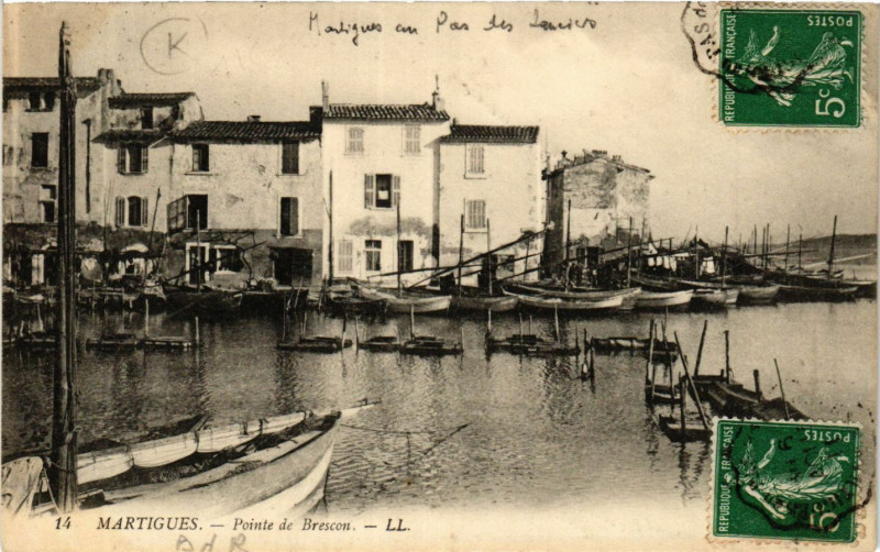 Carte postale ancienne Martigues Pointe de Brescon à Martigues