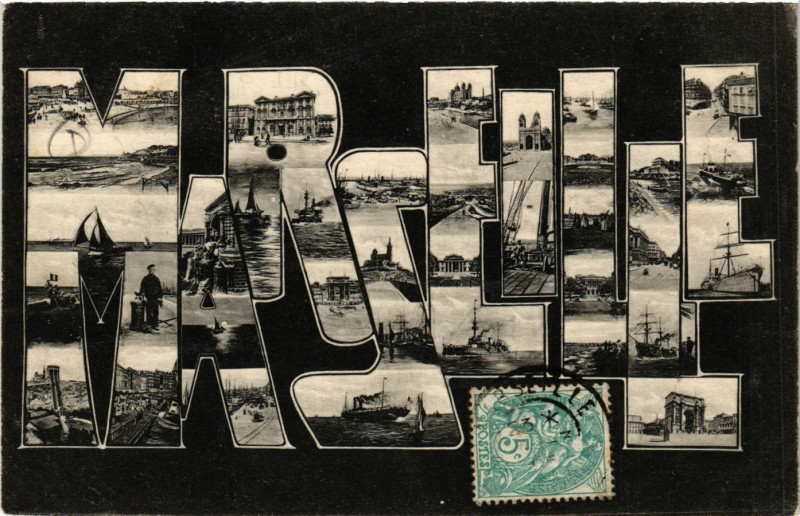 Carte postale ancienne Marseille Souvenir à Marseille