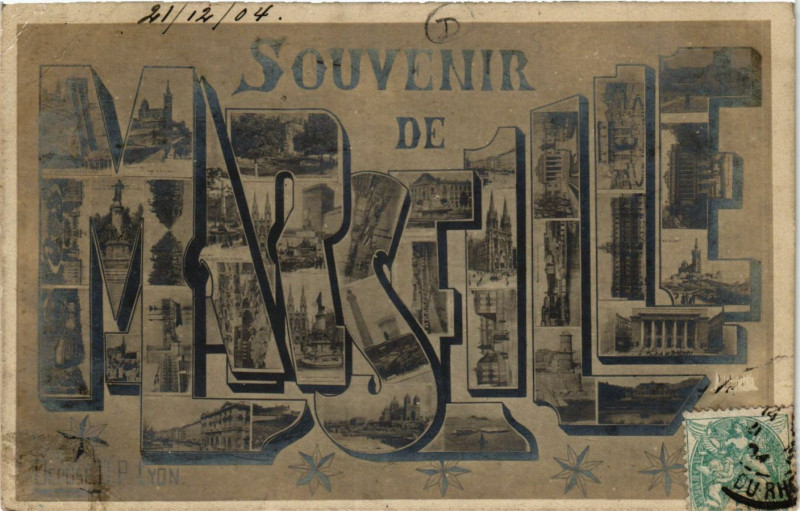Carte postale ancienne Marseille Souvenir à Marseille