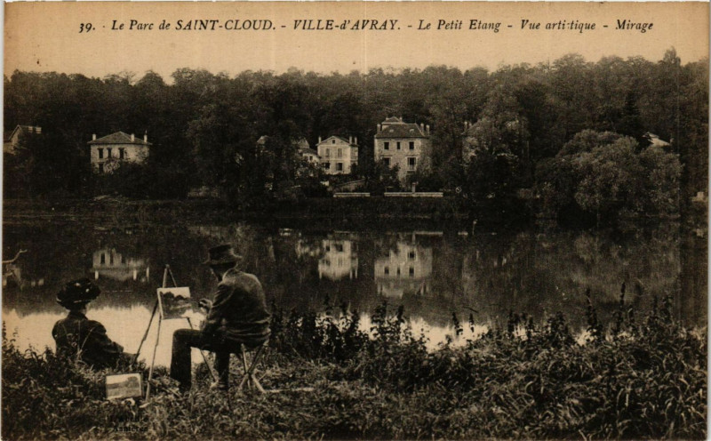 Carte postale ancienne Ville d'Avray Le Petit Etang-Le Parc deSaint-Cloud à Saint-Cloud