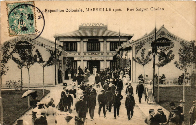 Carte postale ancienne Marseille Expo Coloniale-Rue Saigon Cholen à Marseille