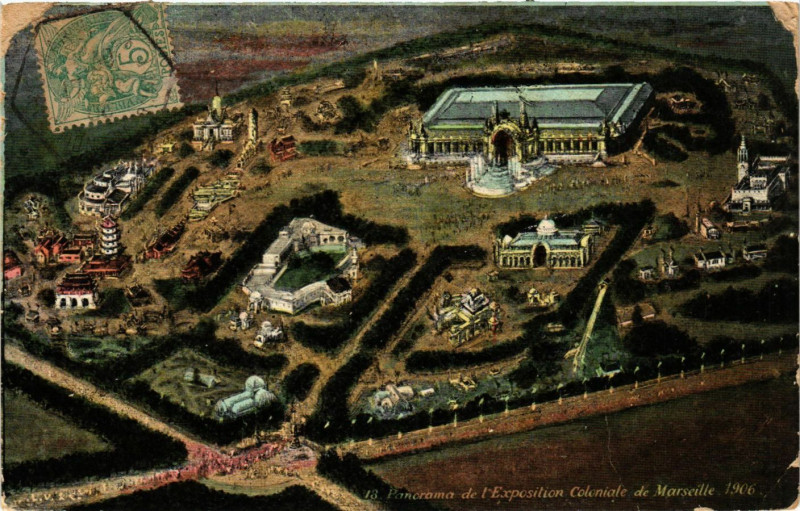 Carte postale ancienne Marseille Panorama de l'Expo Coloniale 1906. à Marseille