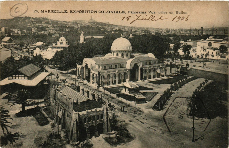 Carte postale ancienne Marseille Expo Coloniale-Panorama à Marseille