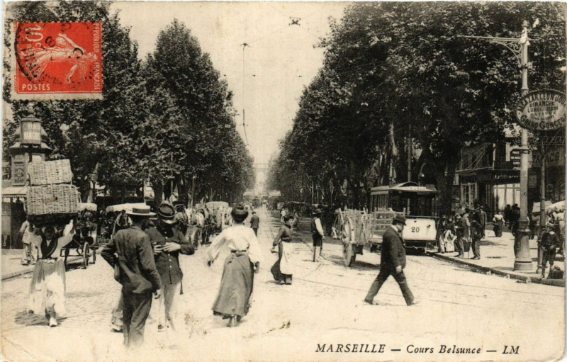 Carte postale ancienne Marseille Cours Belsunce à Marseille