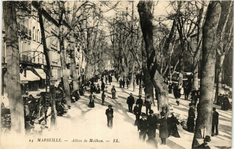 Carte postale ancienne Marseille Allees de Meilhan à Marseille