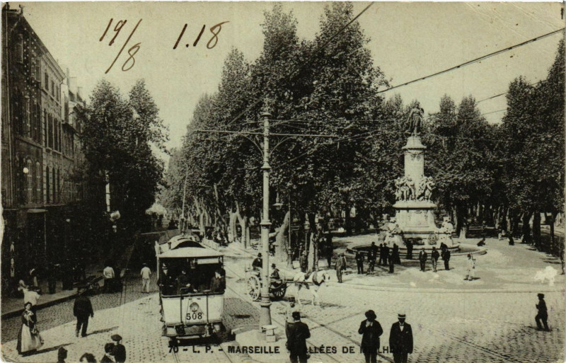 Carte postale ancienne Marseille Allees de Meilhan à Marseille