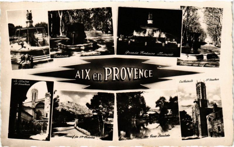 Carte postale ancienne Aix-en-Provence Souvenir à Aix-en-Provence