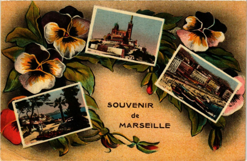 Carte postale ancienne Marseille Souvenir à Marseille