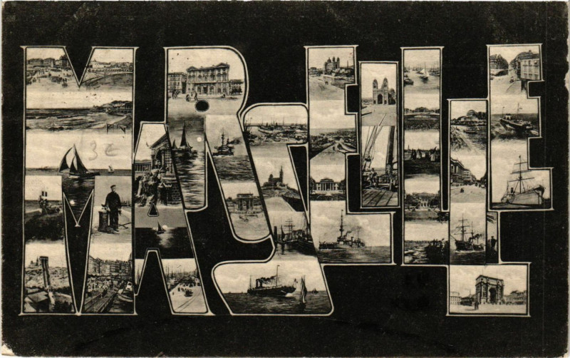 Carte postale ancienne Marseille Souvenir à Marseille