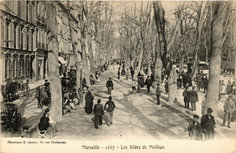 Carte postale ancienne Marseille Les Allees de Meilhan à Marseille