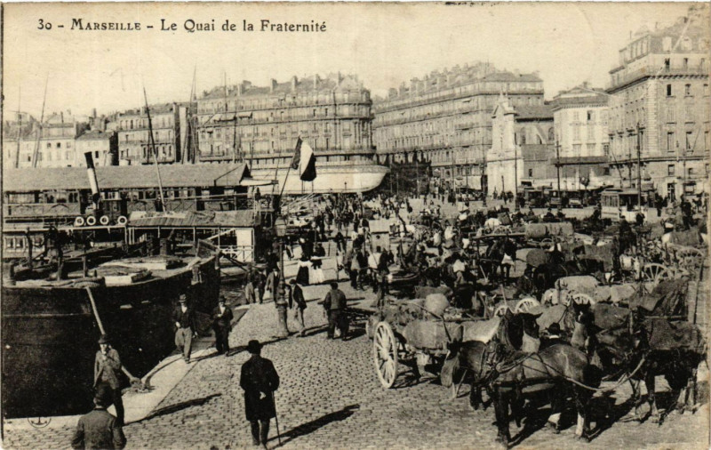 Carte postale ancienne Marseille Le Quai de la Fraternite à Marseille