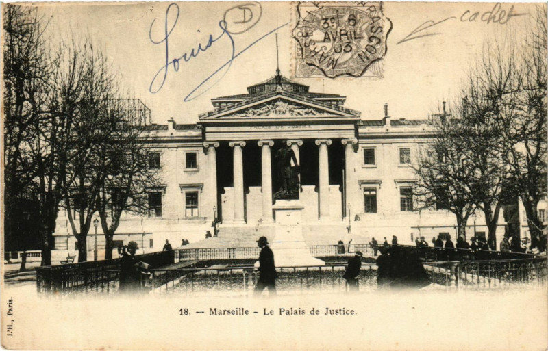 Carte postale ancienne Marseille Le Palais de Justice à Marseille