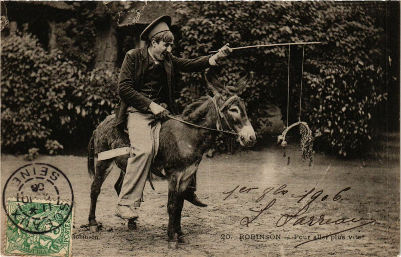 Carte postale ancienne Robinson Pour alles plus vite!