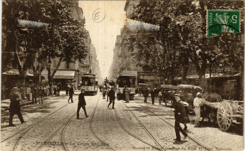 Carte postale ancienne Marseille Le Cours St-Louis à Marseille