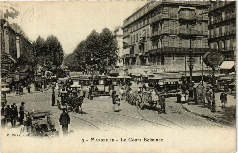 Carte postale ancienne Marseille Le Cours Belsunce à Marseille