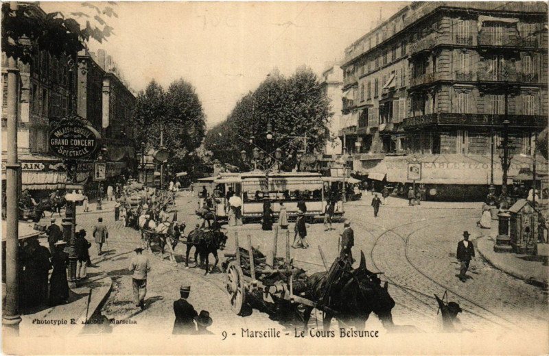 Carte postale ancienne Marseille Le Cours Belsunce à Marseille