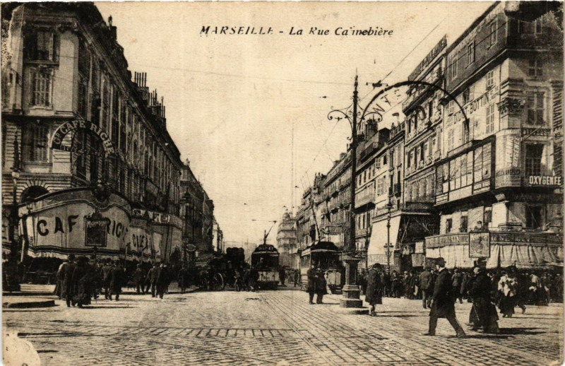 Carte postale ancienne Marseille La Rue Cannabiere à Marseille