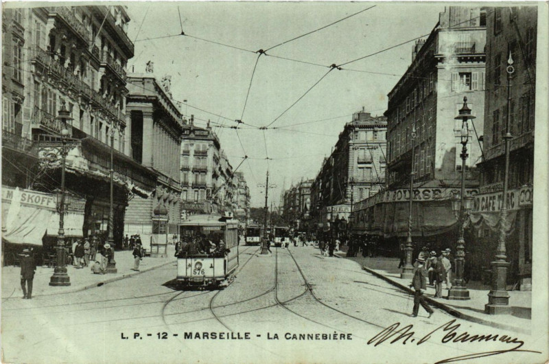Carte postale ancienne Marseille La Cannebiere à Marseille
