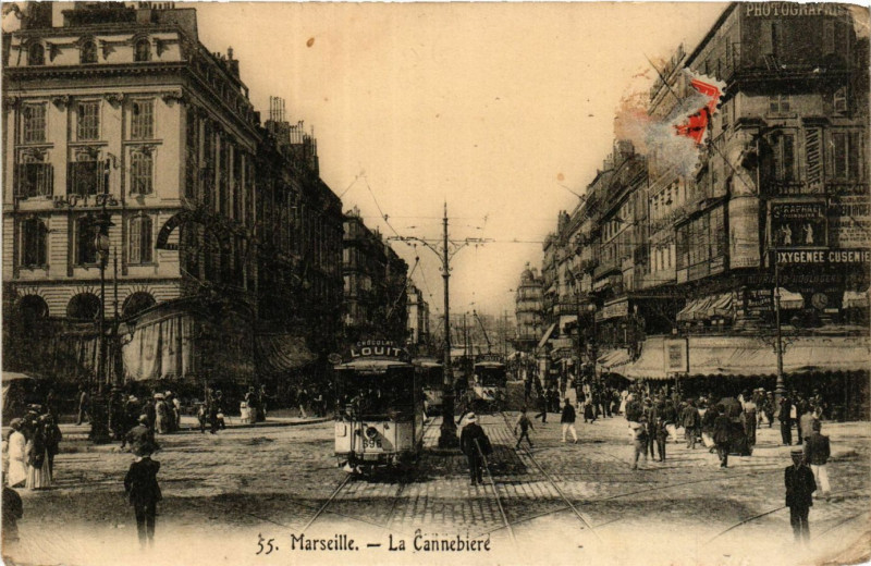 Carte postale ancienne Marseille La Cannebiere à Marseille