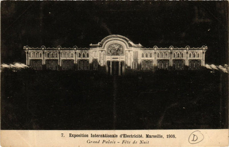 Carte postale ancienne Marseille Grand Palais-Fete de Nuit à Marseille
