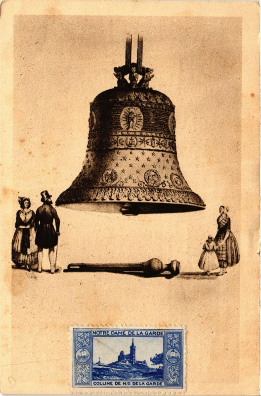 Carte postale ancienne Maxicard Marseille N.D. de la Garde Le Bourdon à Marseille