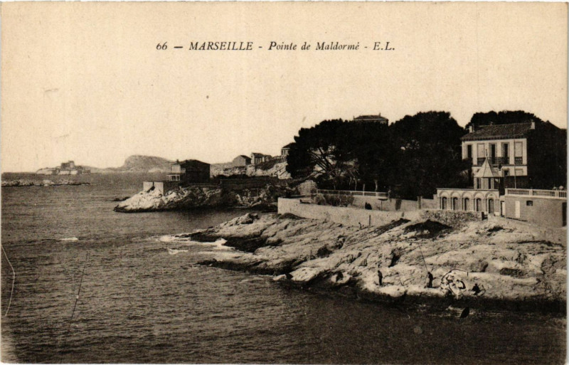 Carte postale ancienne Marseille Pointe de Maldorne à Marseille