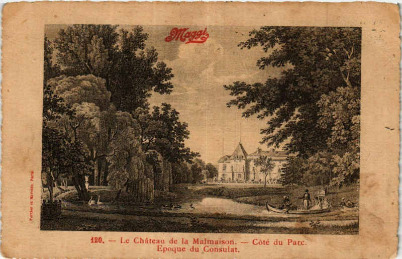 Carte postale ancienne Le Chateau de la Malmaison-Cote du Parc-Epoque du Consulat