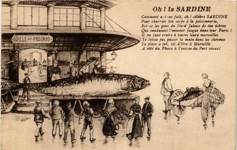Carte postale ancienne Marseille Oh! la sardine à Marseille