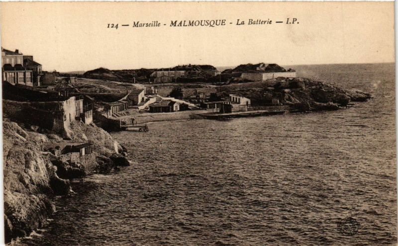 Carte postale ancienne Marseille Malmousque La Batterie à Marseille