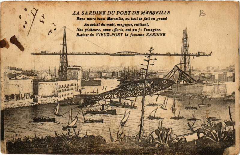 Carte postale ancienne Marseille La Sardine du Por de Marseille à Marseille