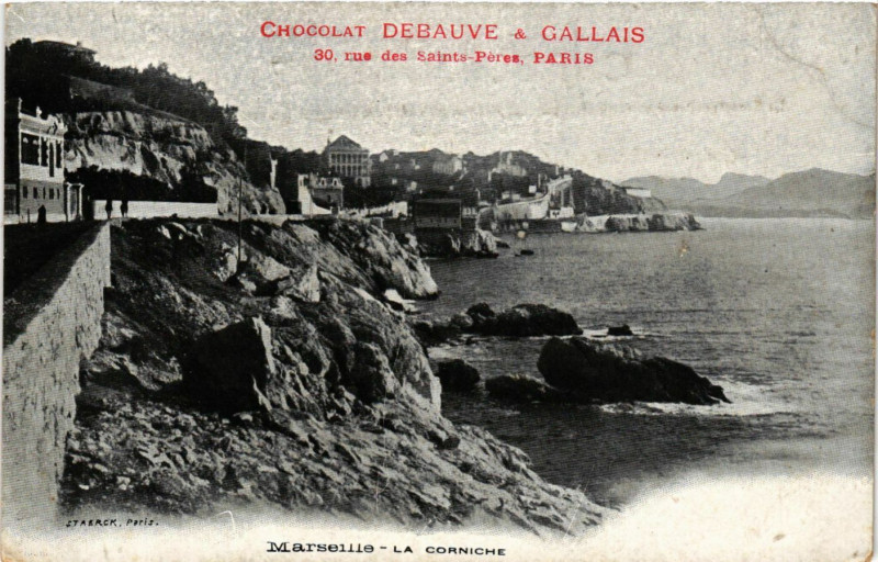 Carte postale ancienne Marseille La Corniche à Marseille