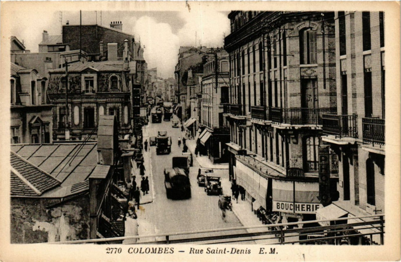Carte postale ancienne Colombes Rue Saint Denis à Colombes