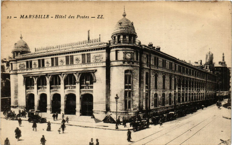 Carte postale ancienne Marseille Hotel des Postes à Marseille