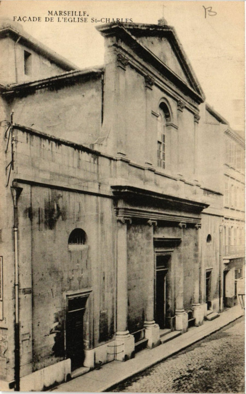 Carte postale ancienne Marseille Facade de l'Eglise St-Charles à Marseille