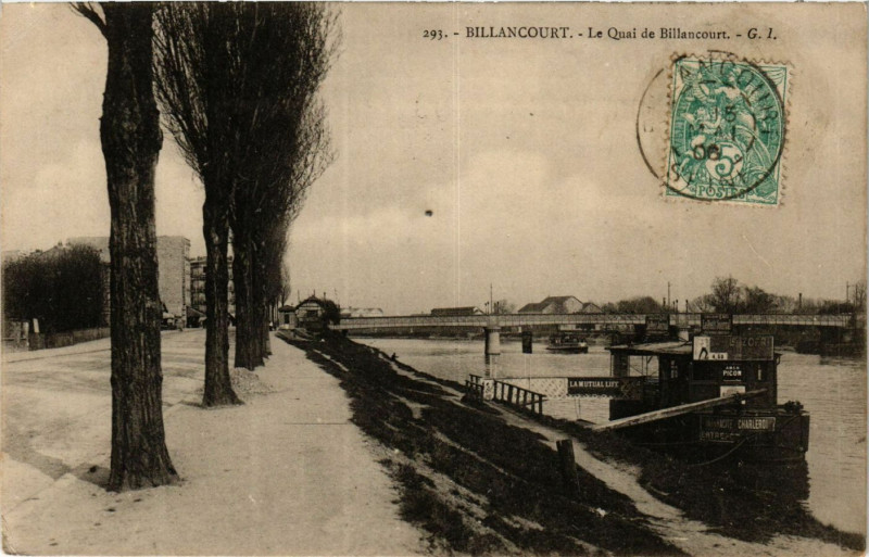 Carte postale ancienne Billancourt Le Quai de Billancourt