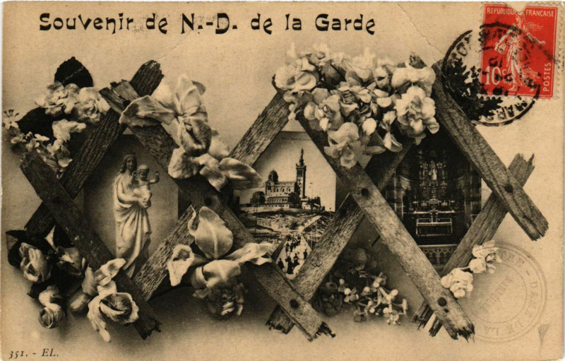 Carte postale ancienne Souvenir de N.-D. de la Garde