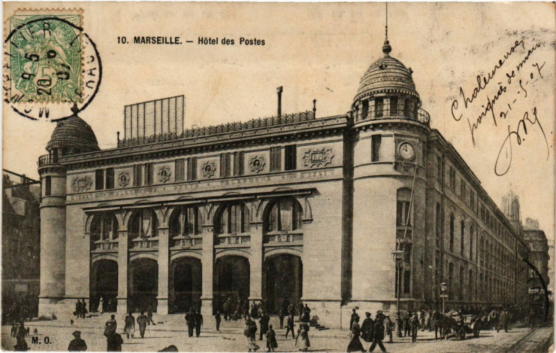 Carte postale ancienne Marseille - Hotel des Postes à Marseille
