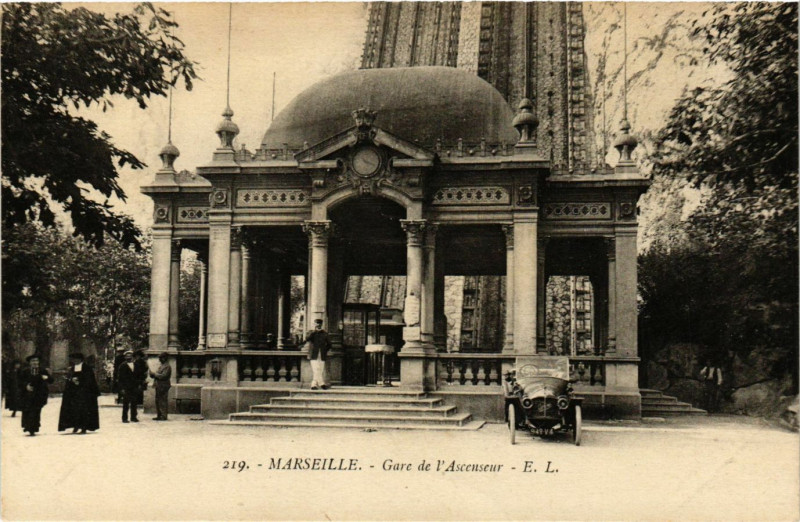 Carte postale ancienne Marseille - Gare de l'Ascenseur à Marseille