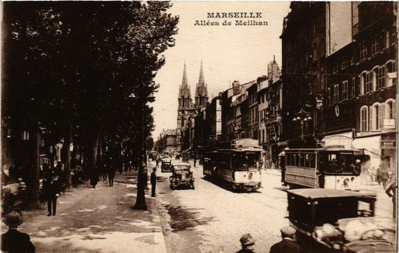 Carte postale ancienne Marseille Allees de Meilhan à Marseille